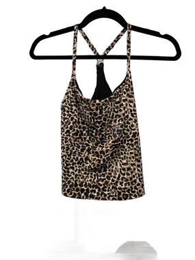 Outdoor Voices Leopard Print Top Tan Black Size S